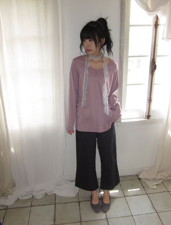 Theor Button Bootcut Bermuda Capri Pants