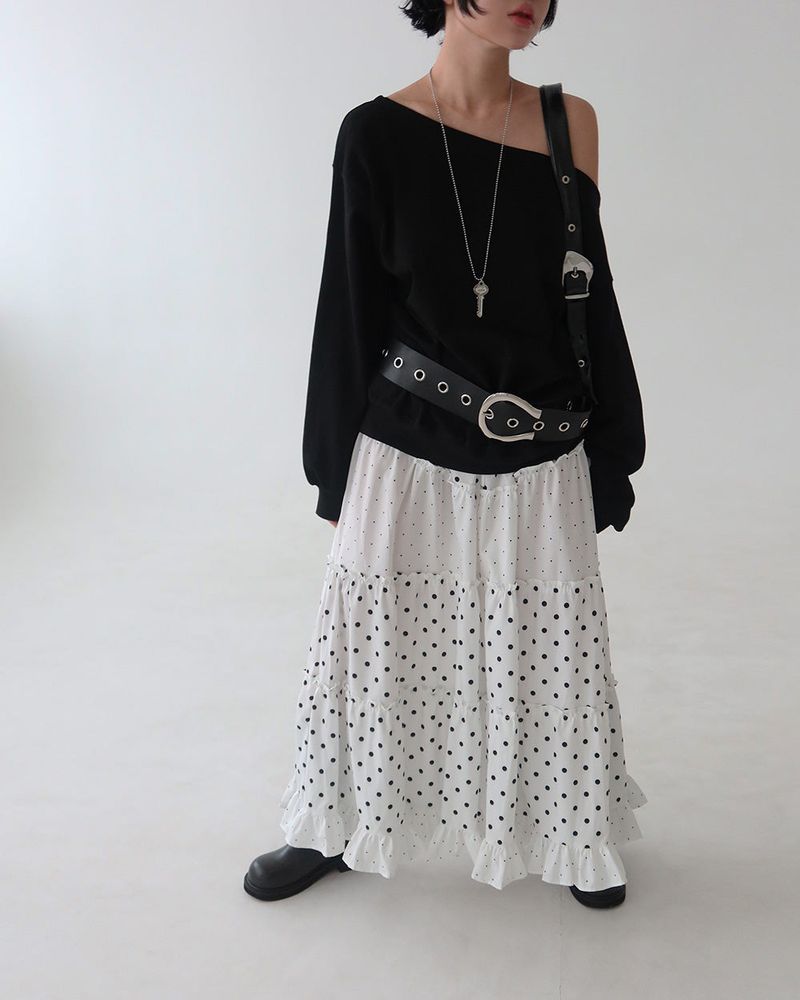 Dot Dot Dot Cancan Long Skirt