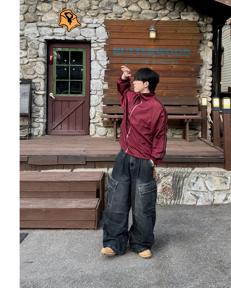 Bare Washed Wide Cargo Denim