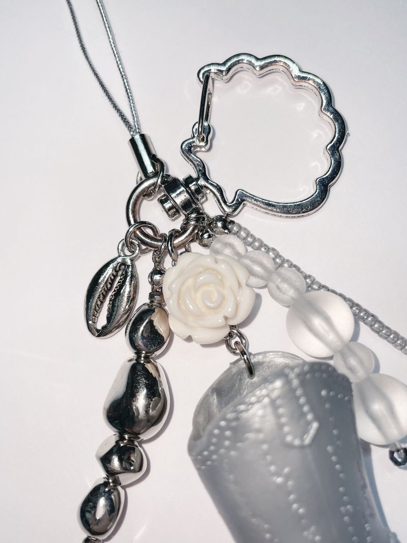 Silver Boots Pendant Keyring Charm with Strap