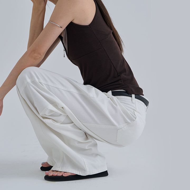 [Moriton] Rivet Cotton Wide Pants -2color