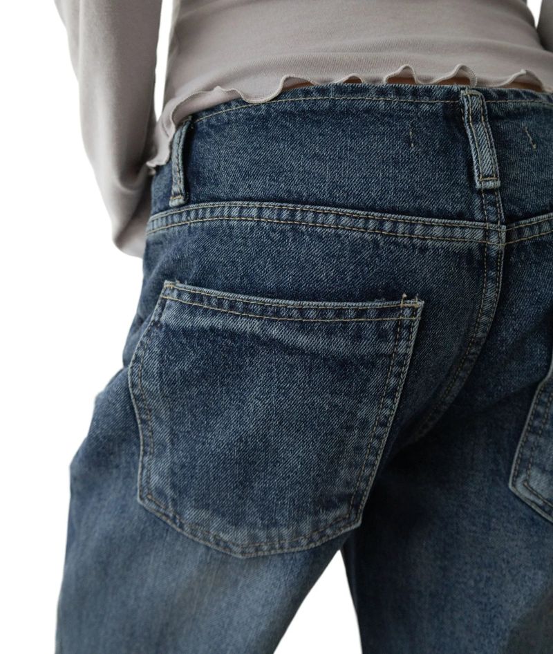 Aki Non-Stretch Low-Rise Flare Denim