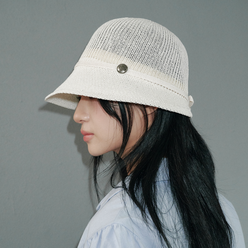 ALLINCOMPLETE（オールインコンプリート）の「バンドペーパーニット ボンネットハット (Cream)（帽子）」