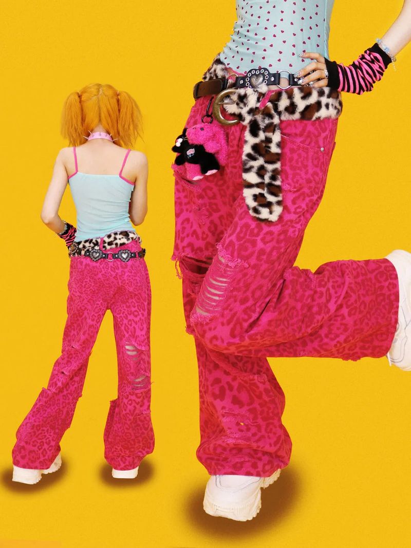 KUO（クーオ）の「ホットピンキー！レパードダメージパンツ（パンツ）」
