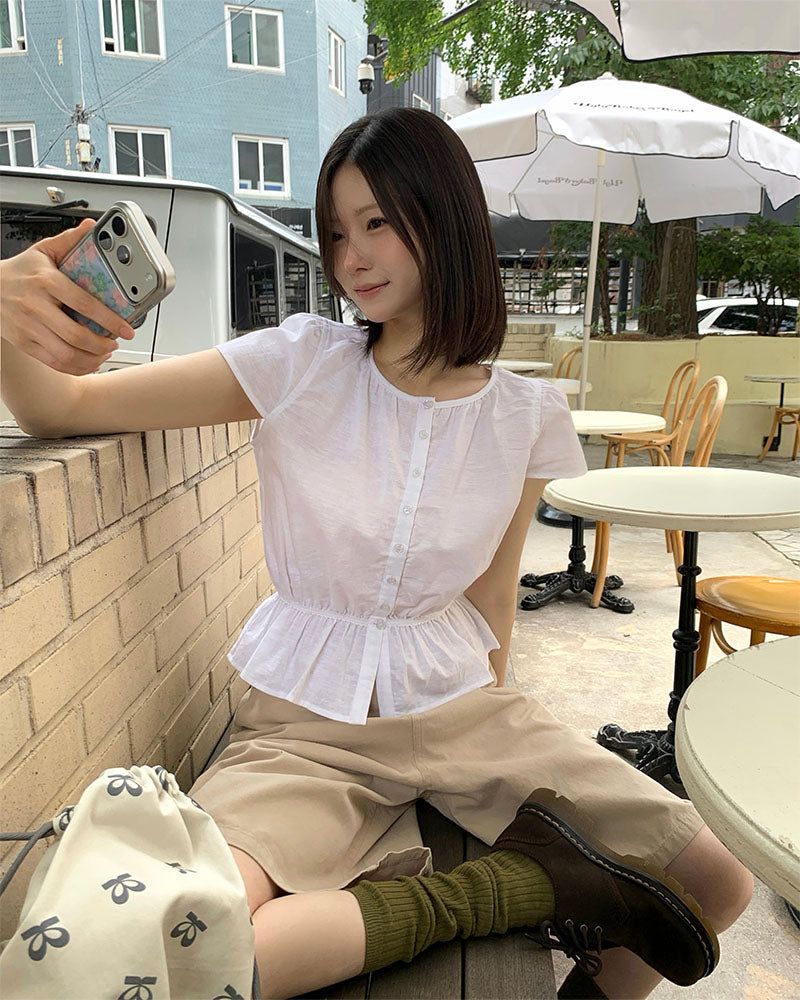 BEIDELLI（ベイデリー）の「[ORIGINAL]ジーニー フリル ショートスリーブ ブラウス（トップス）」