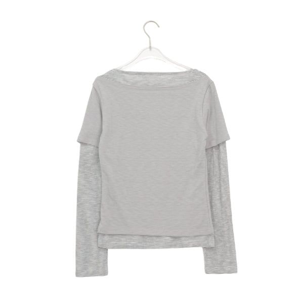 Nicks Layered Button Stripe Long Sleeve Tee