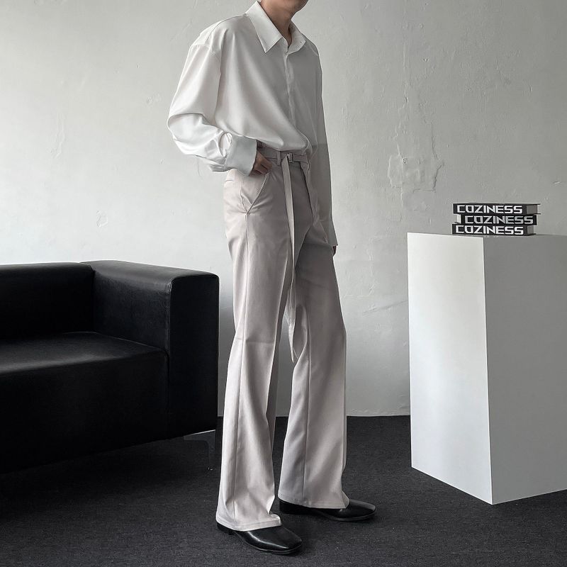 MG649 Belt Flared Fit Slacks (3 colors)