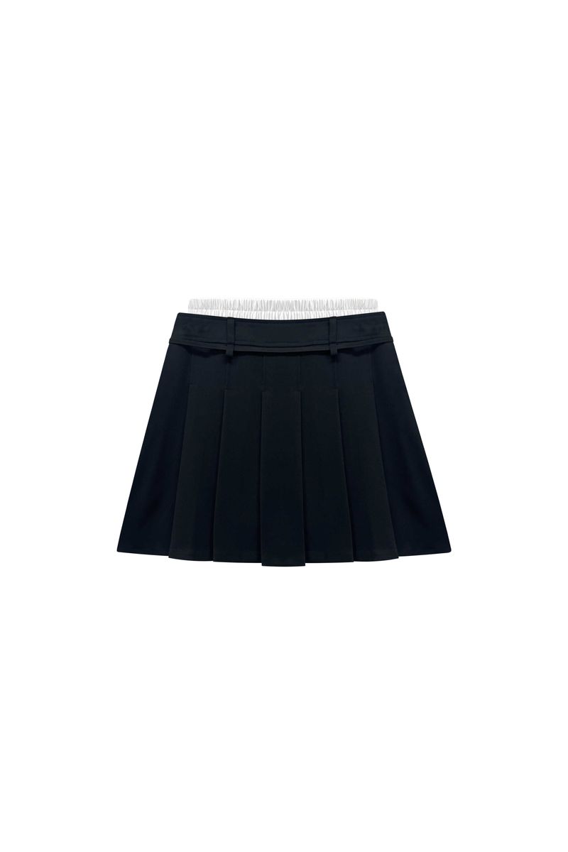 MILD PLEATS SKIRT PANTS / BLACK