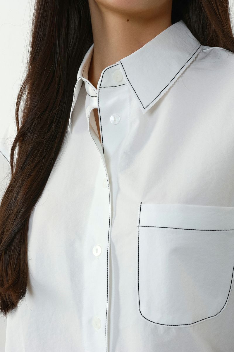 STITCH-CUT SHIRT_WHITE