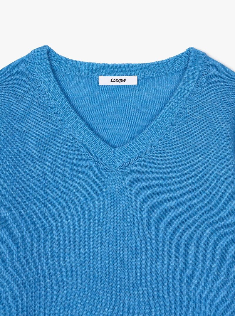 WOOL V-NECK KNIT (BLUE)