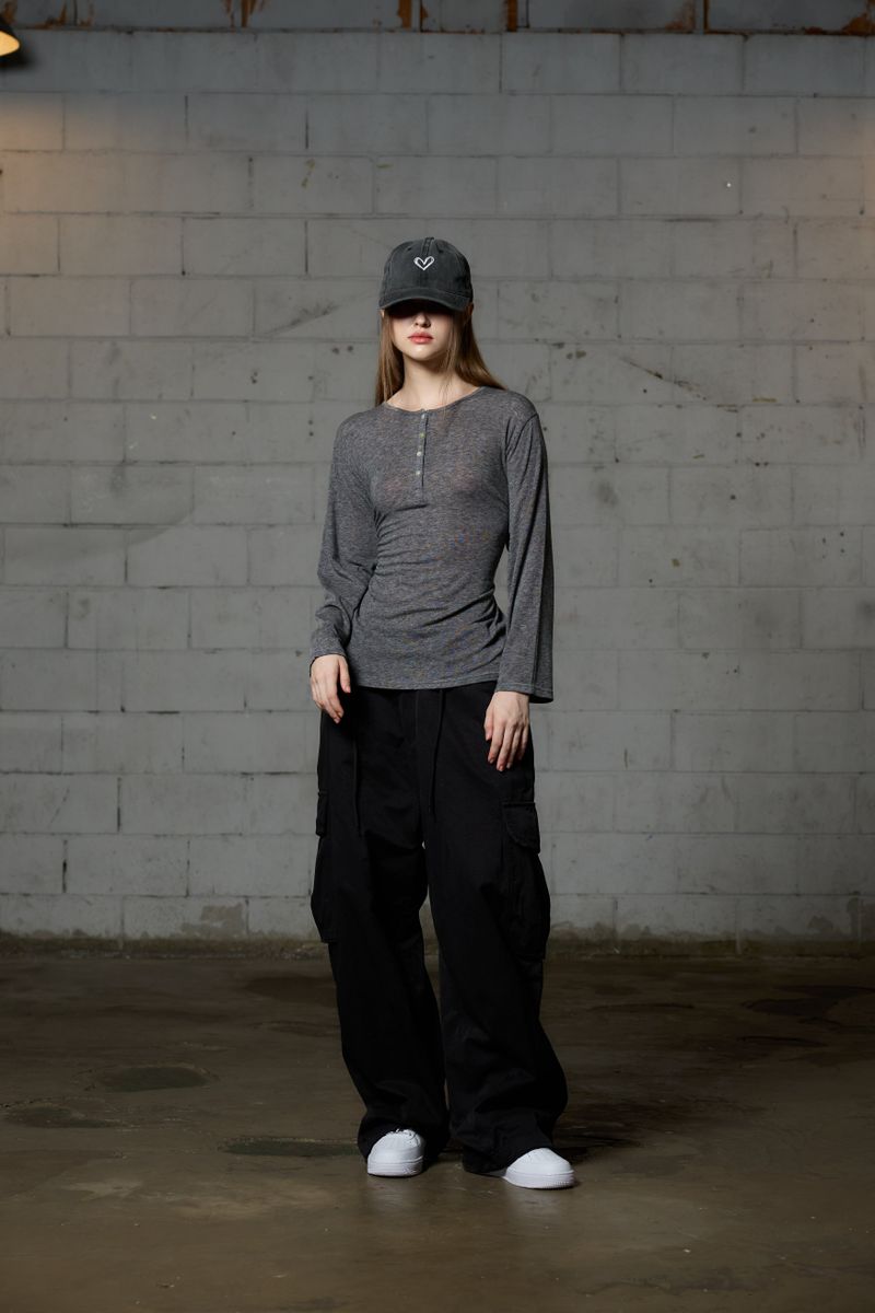 FAIRY WOOL LONG SLEEVE / CHARCOAL