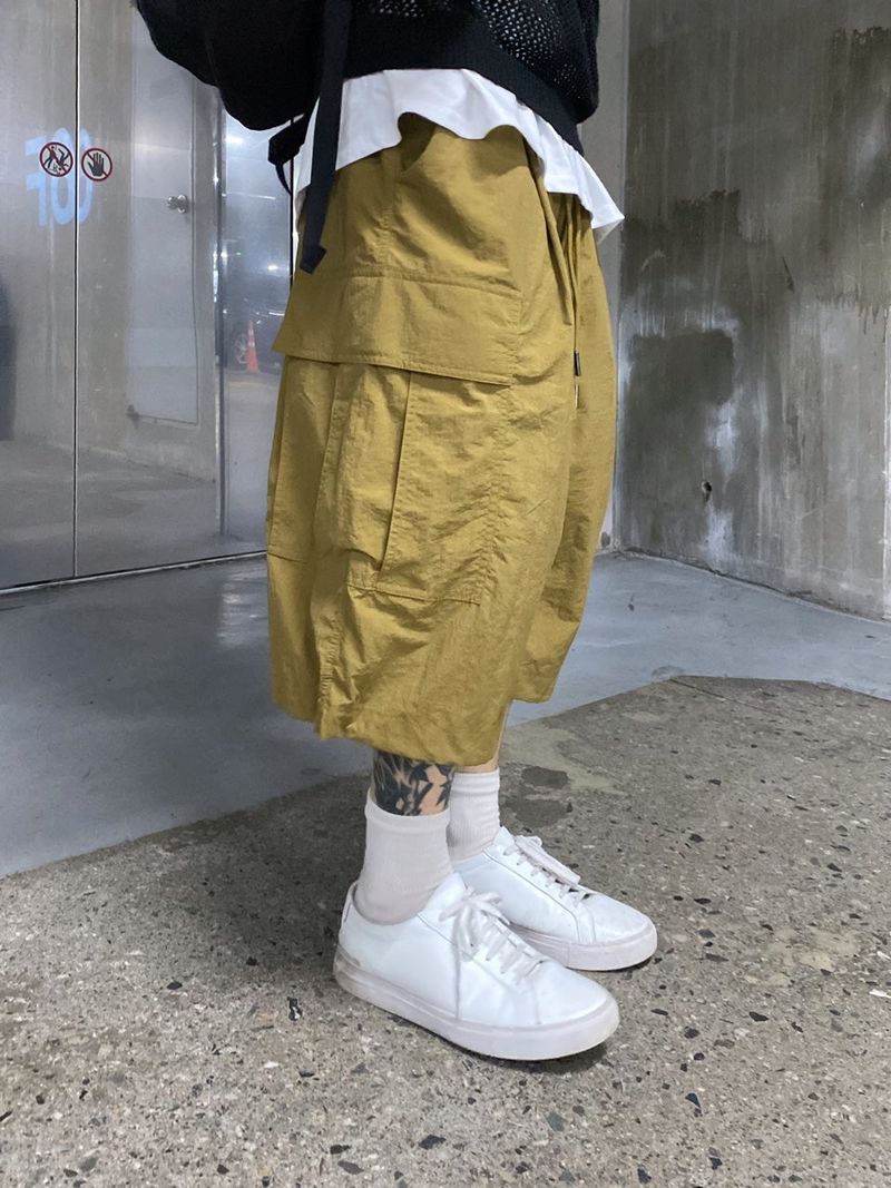 Metal Nylon Cargo Half Pants 3C