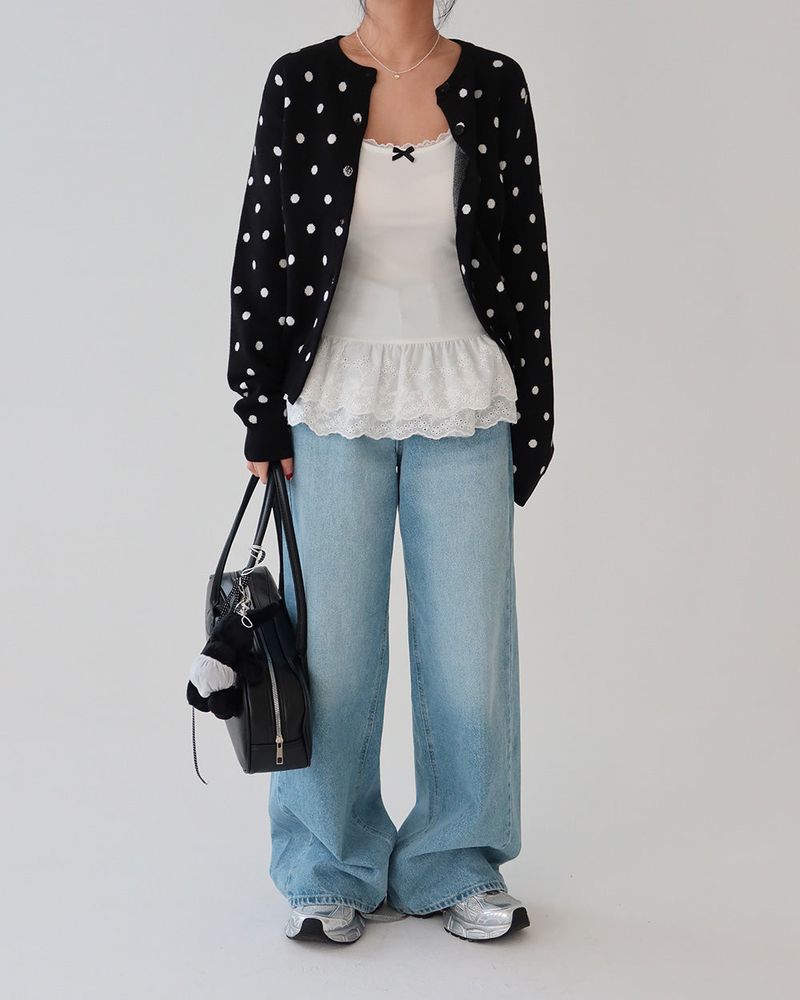 Dot dot basic cardigan