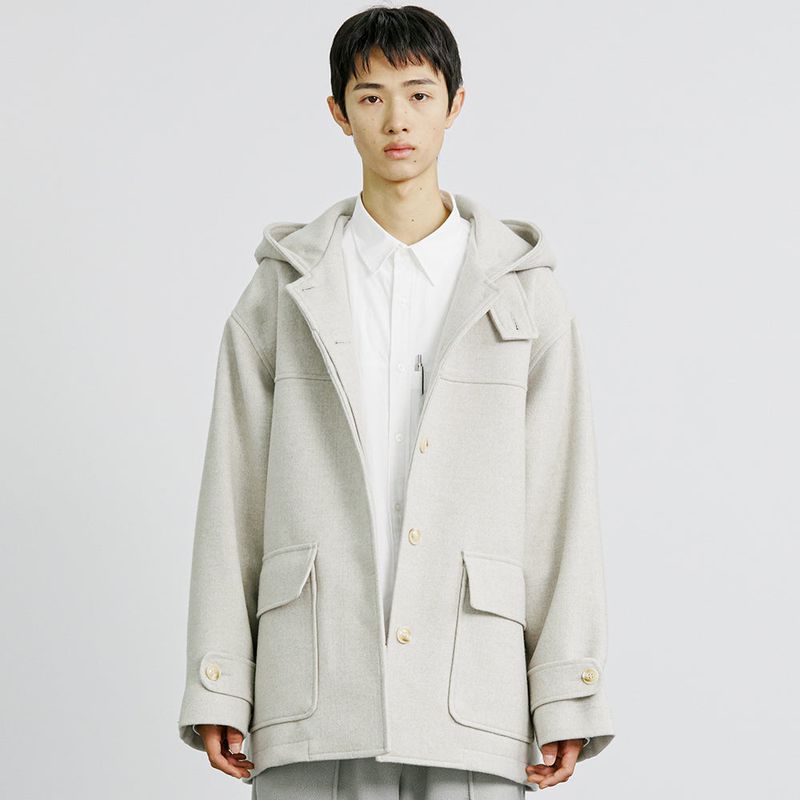KND（ケイエンド）の「WOOL BLENDED FIELD HOOD COAT OATMEAL（Jackets/Outerwear）」