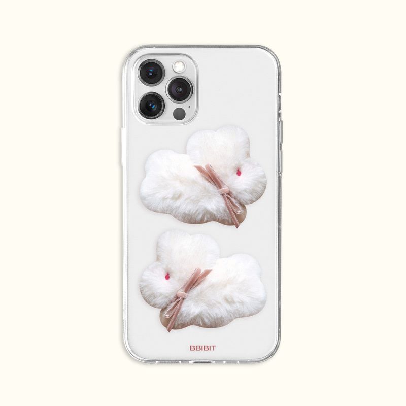 BBIBIT(ピビット)の「Cotton bunny popo Jelly Hard phone case ivory(Smartphone Accessories)」