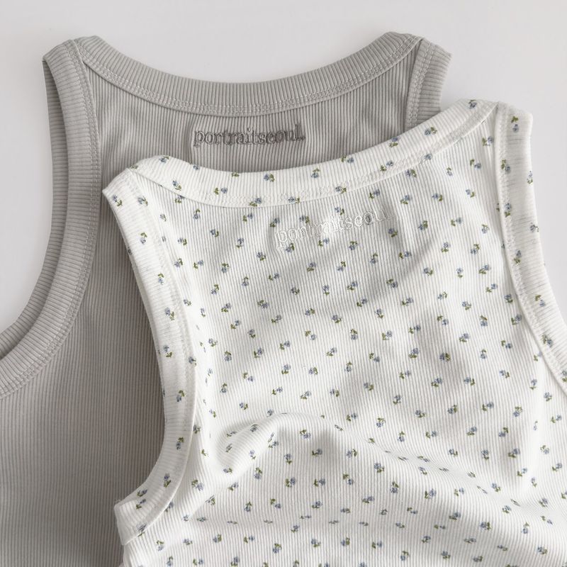 [prts made] plan ribbed sleeveless top (6colors)