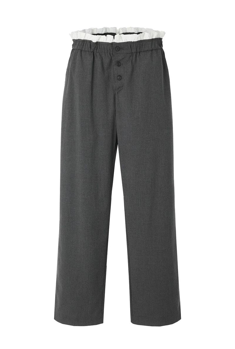 Frankie button pants - dark gray