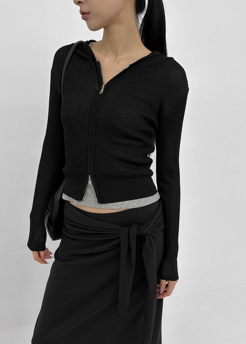 [MADE] Riev Ribbed Knit Zip-Up