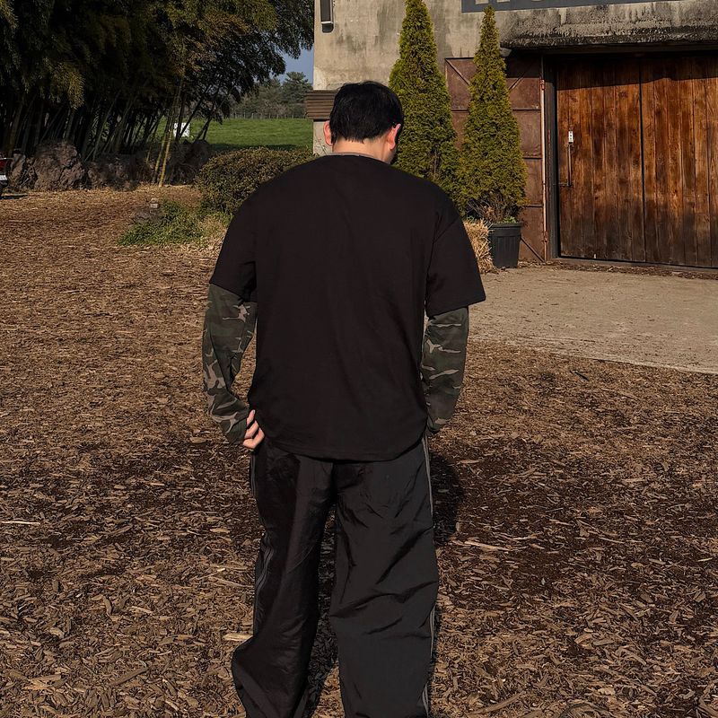Camo Star Layered Long Sleeve T-Shirt (3color)