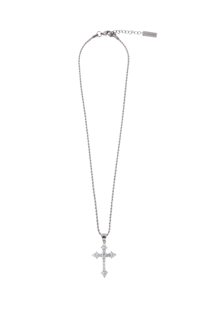 Rope chain] シャープキュービッククロスネックレス