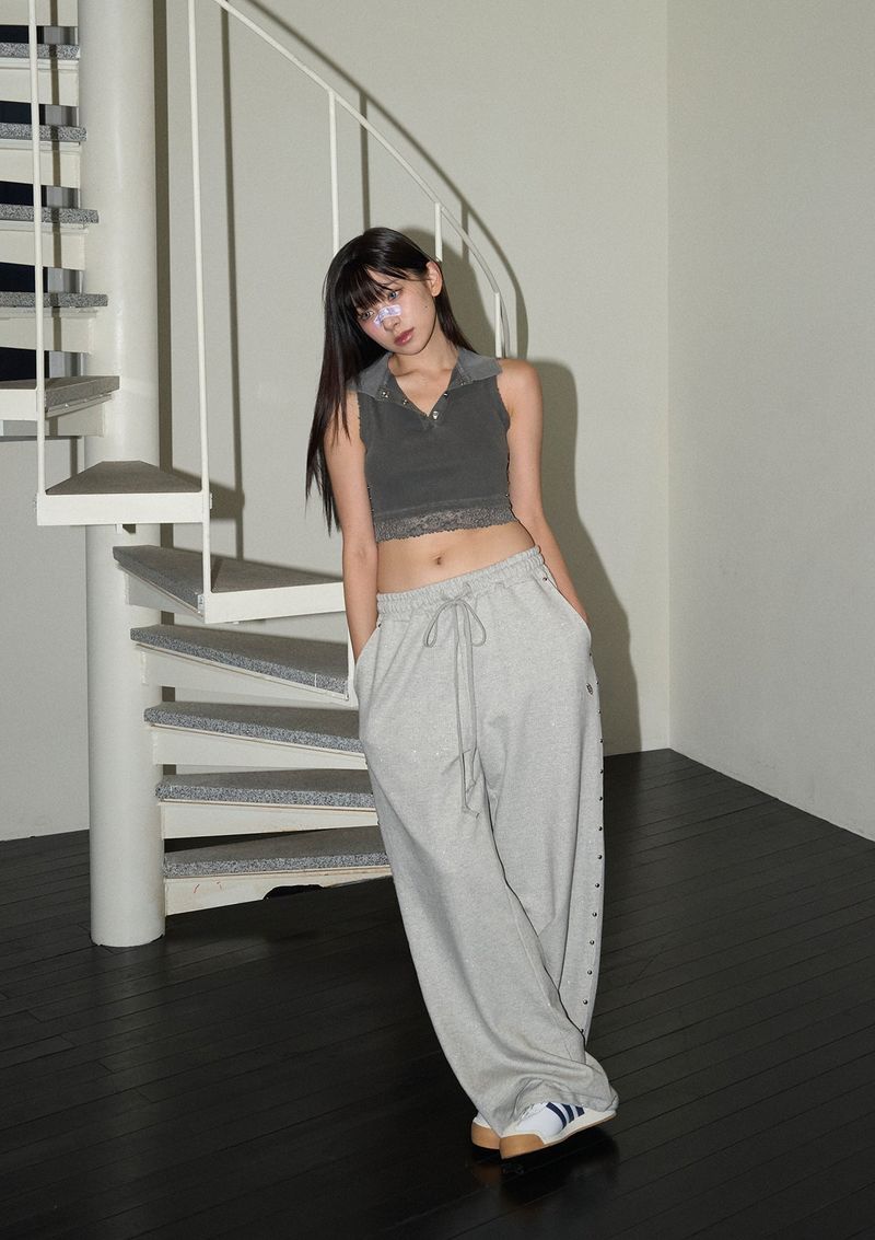 CHERRYQUIRI(チェリーキュリー)の「(4th reorder) stud twinkle jogger pt - grey(Pants)」