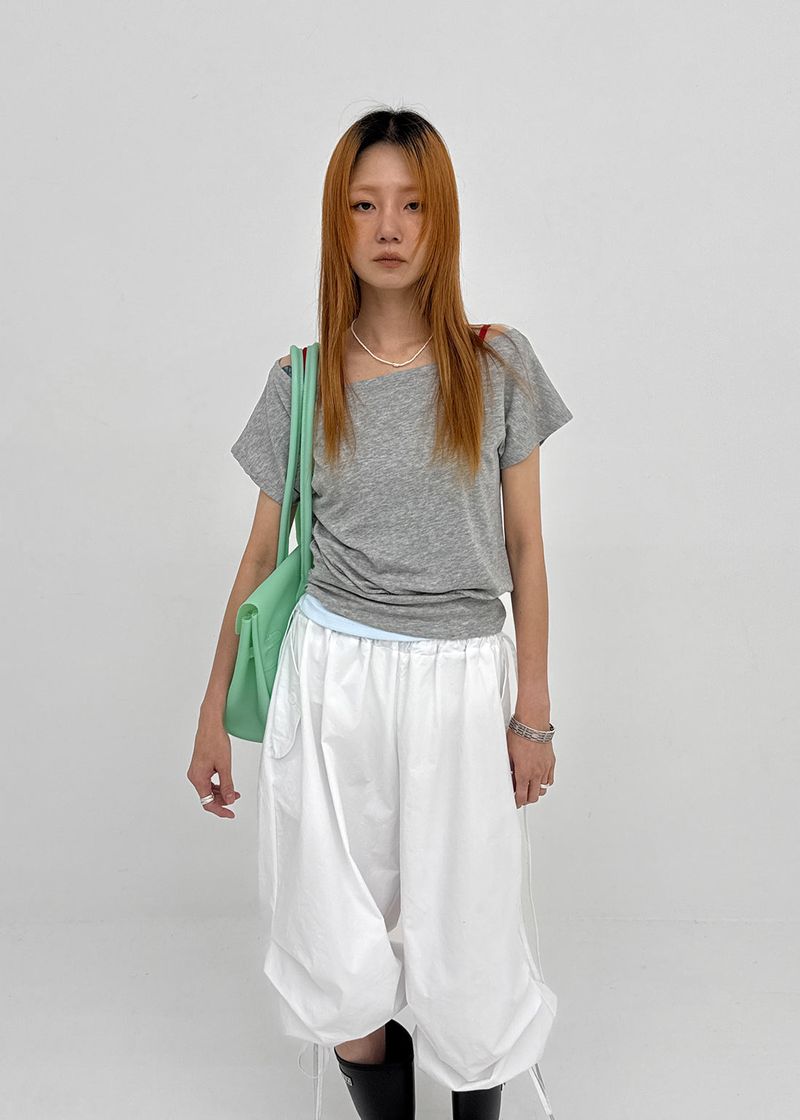 [MADE] Tepo Dolman Boat Neck Short Sleeve Top