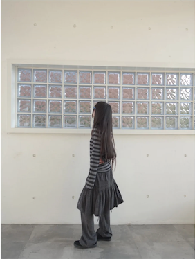 bold shirring skirt