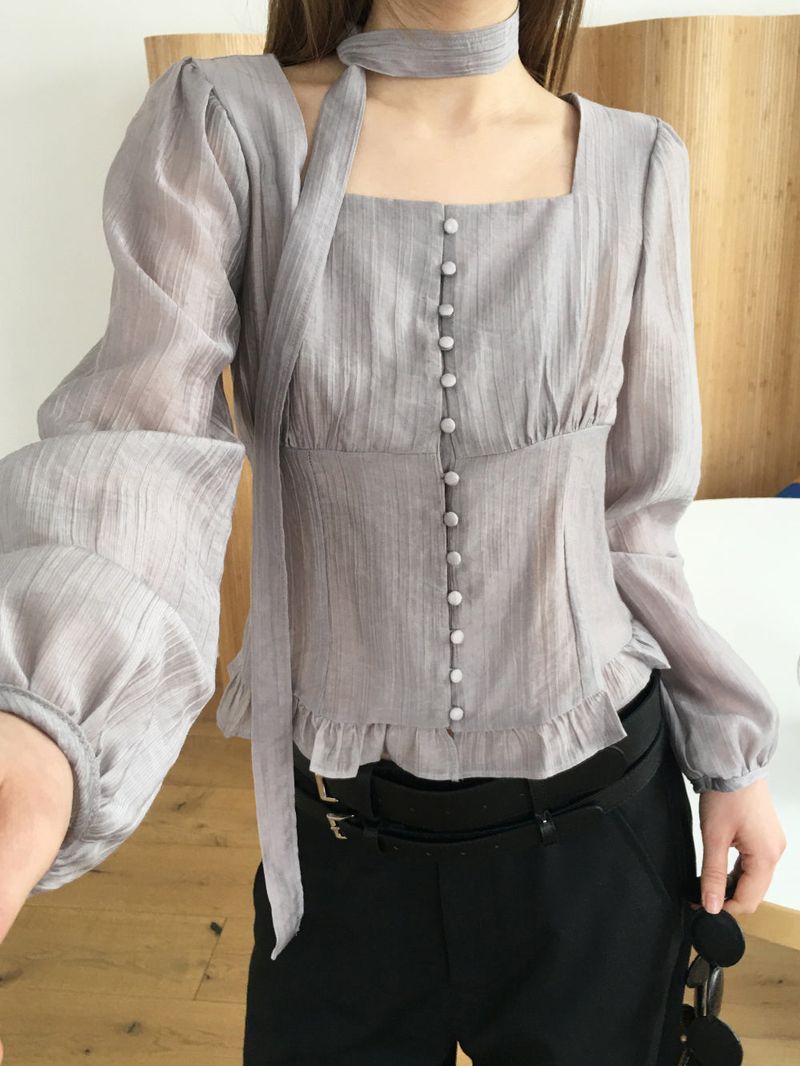 First love tie blouse
