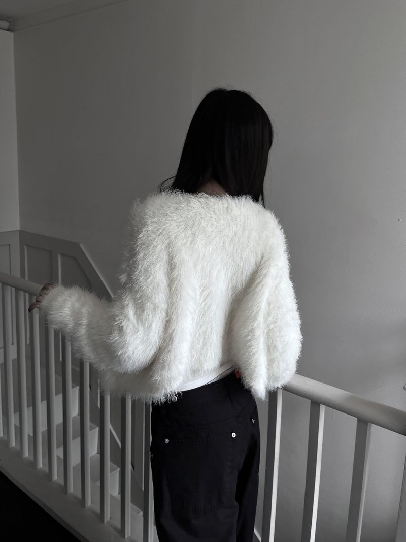 hitch fur crop cardigan (2color)