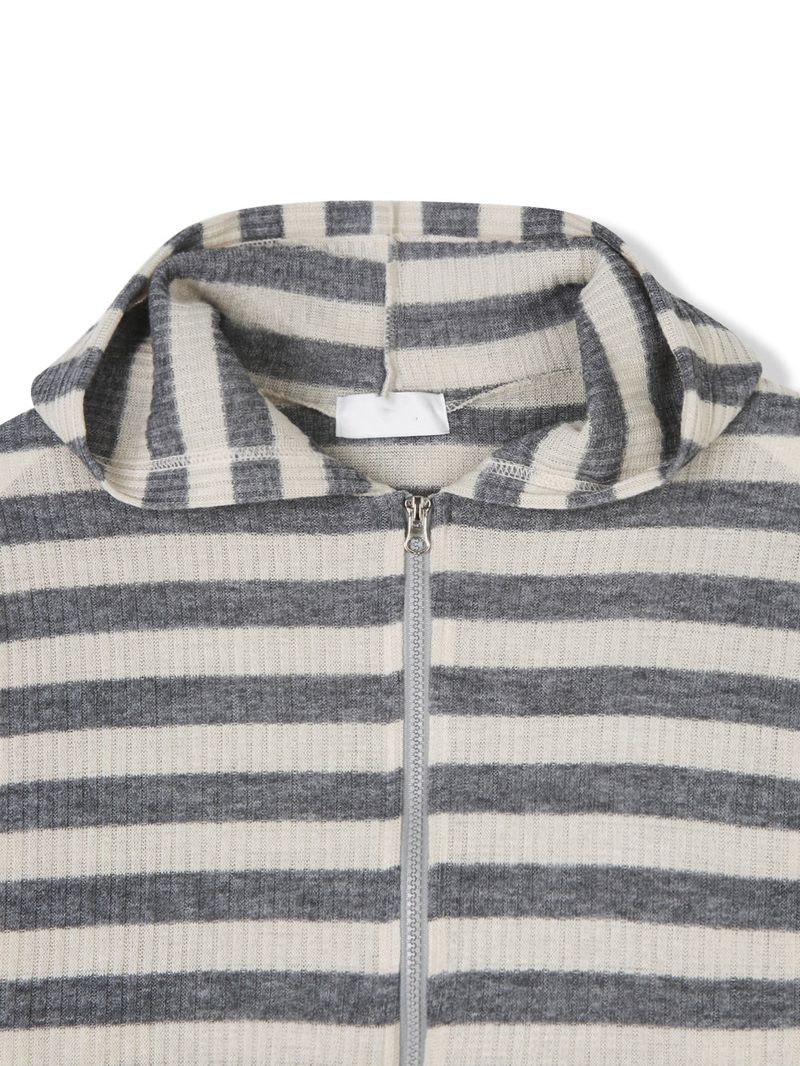 Ocean Striped Warmer Zip Hoodie