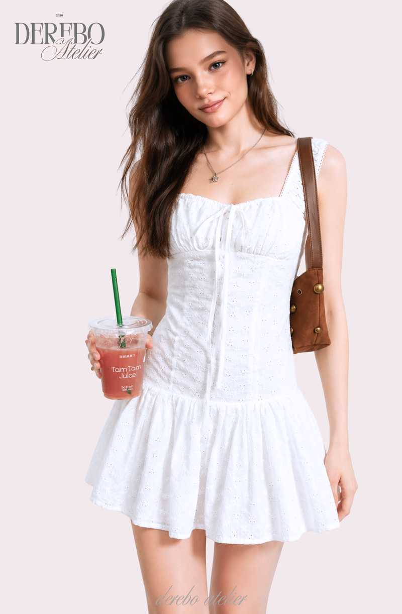 White Bustier Punching Dress Set