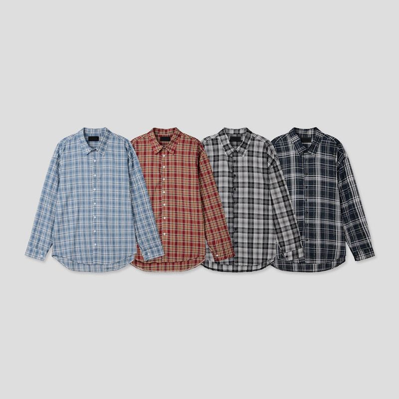 Multi Linen Oversized Check Shirt