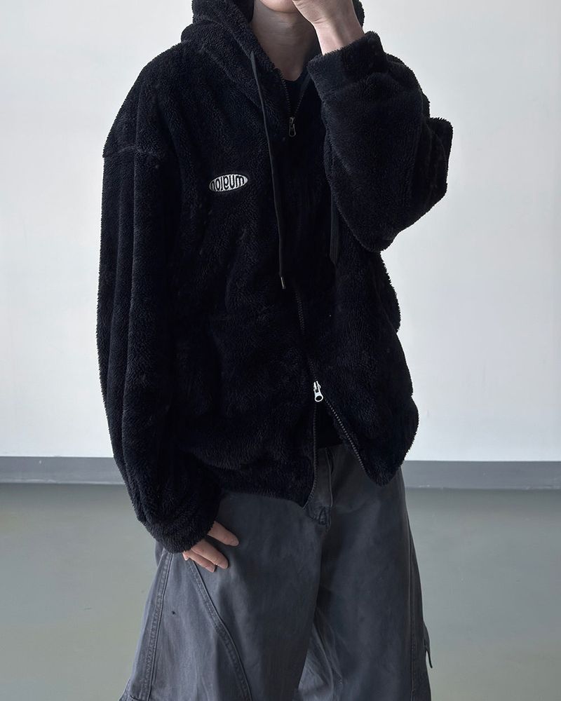 Perrin Fleece Shearling Hood Zip-Up