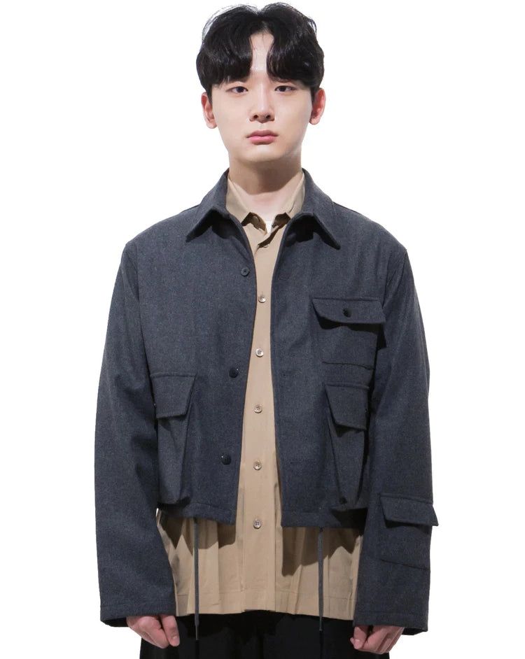 MAGNOLIA（マグノリア）の「ウールクロップジャケット-GRAY （送料込）- WooStore（Jackets/Outerwear）」