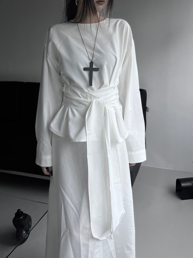 twin sheer belted set-up (4color)