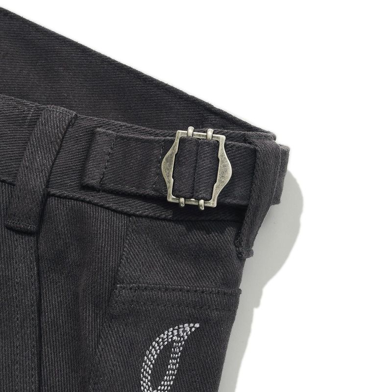 Western boots cut work pants / Charcoal