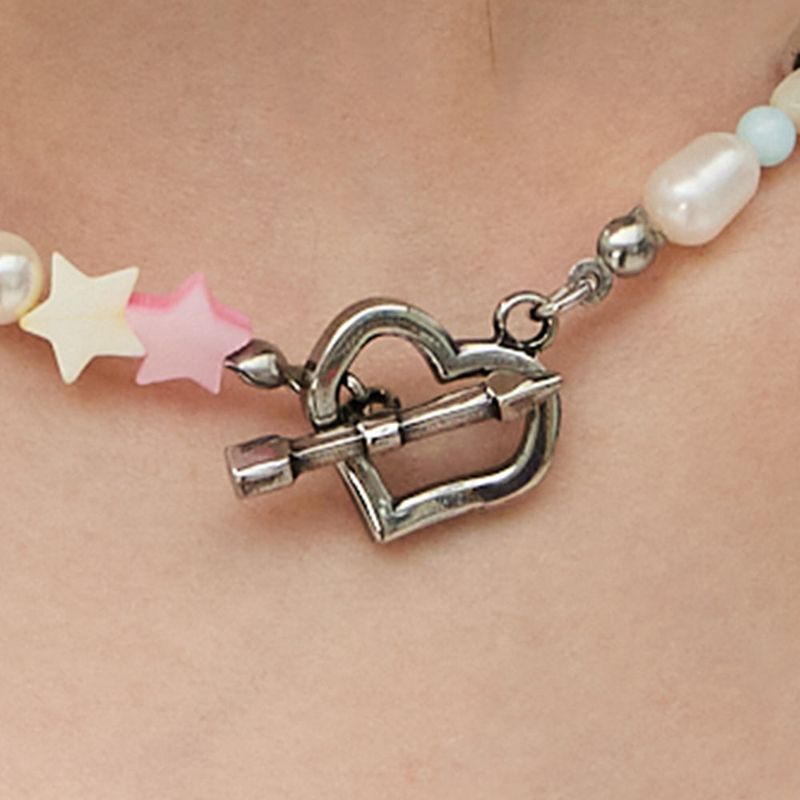 Nostalgia Star Pearl Toggle Necklace