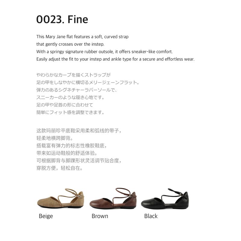 Fine 0023. Oblique Mary-Jane - 3colors