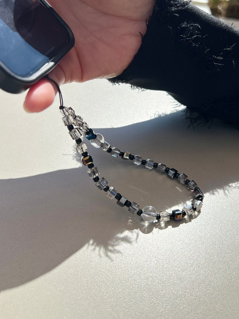All Black Ohora Crystal Phone Strap