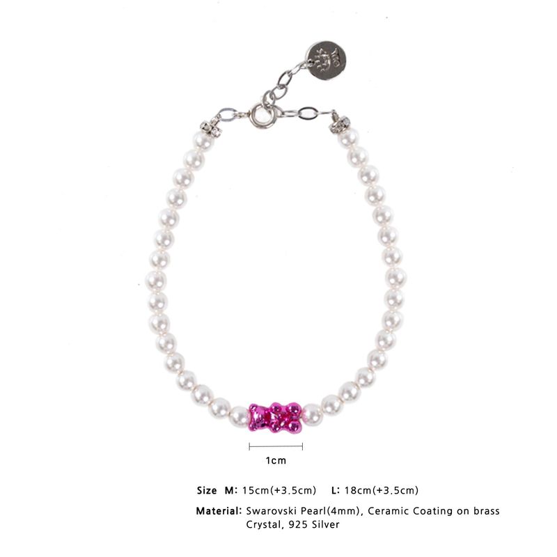Petit Bear Pearl Bracelet_Pink