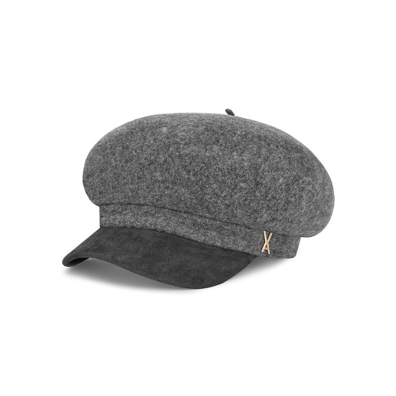 VA Stud Wool Combo Newsboy Cap / Gray