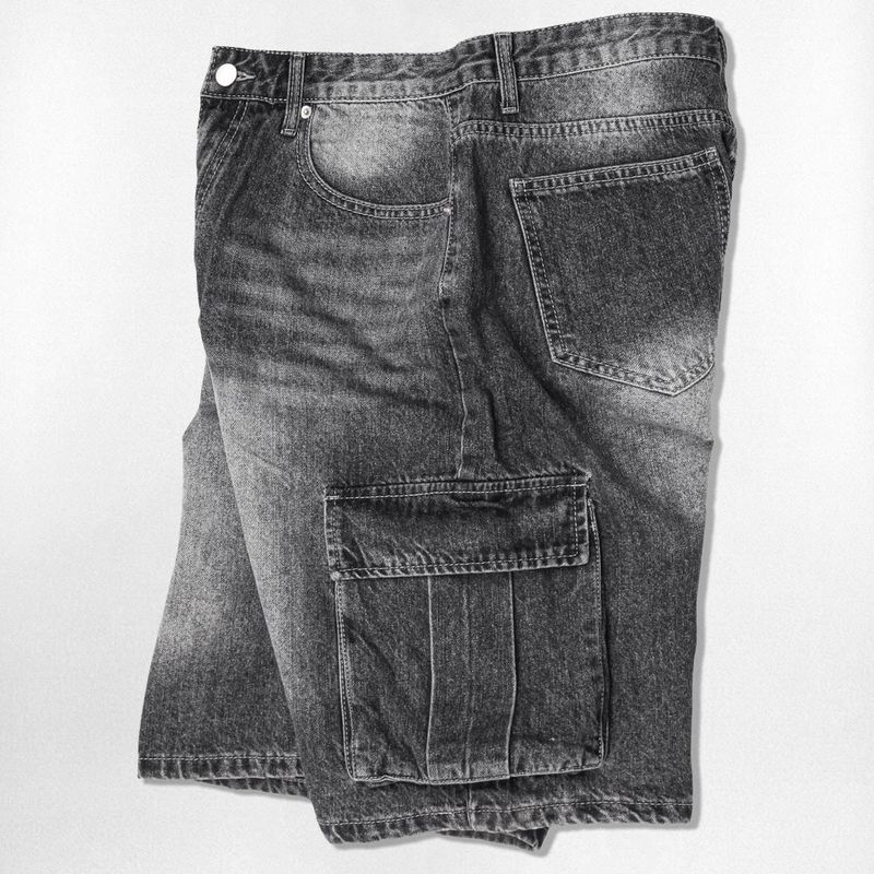 Basic Washing Bermuda Cargo Denim Pants - 3COLOR