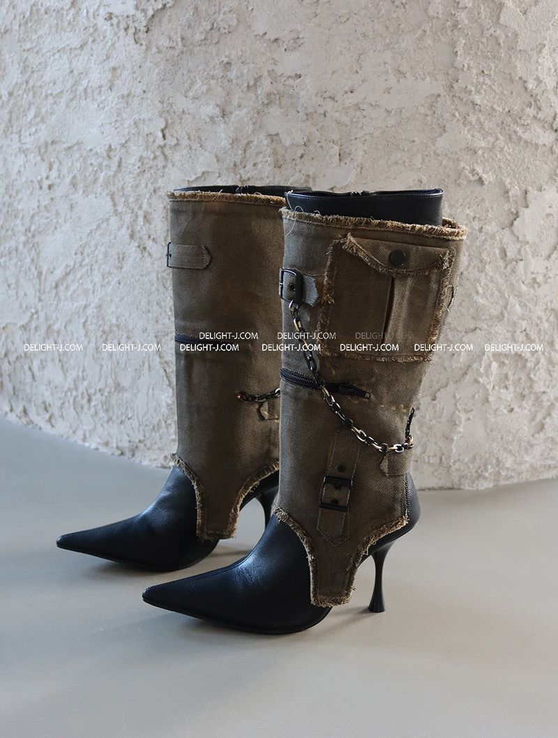 1:1 Custom Order Vintage Warm Cowhide Boots