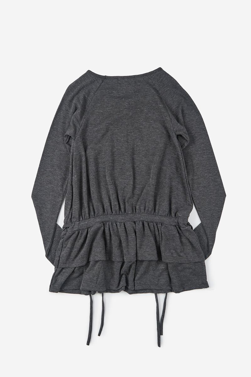Frill tie waist blouse top