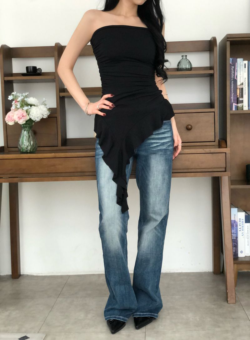 Frill Unbal Mini-dress