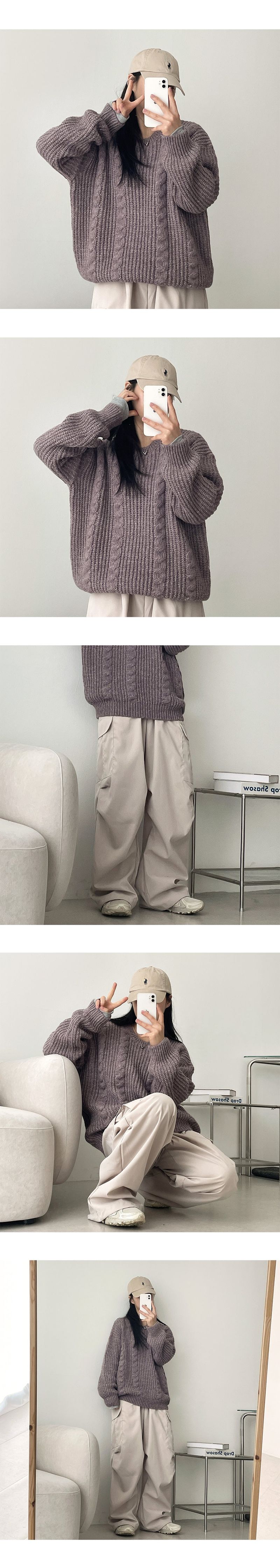 Bicol String Pleated Cargo Wide Pants