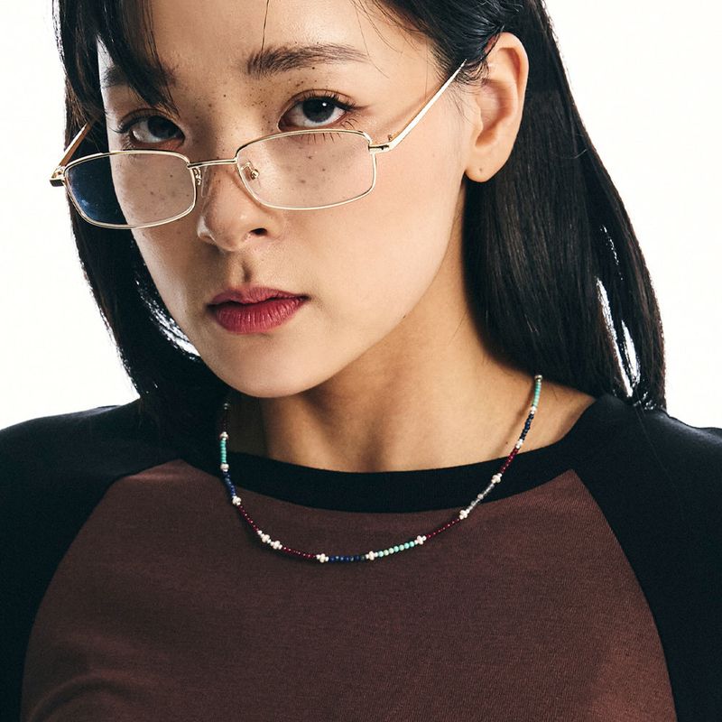 S SY(エスエスワイ)の「red bean mint india stone glass beads necklace(Accessories)」