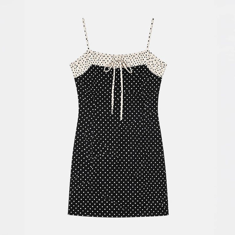 DOT COMBI MINI DRESS