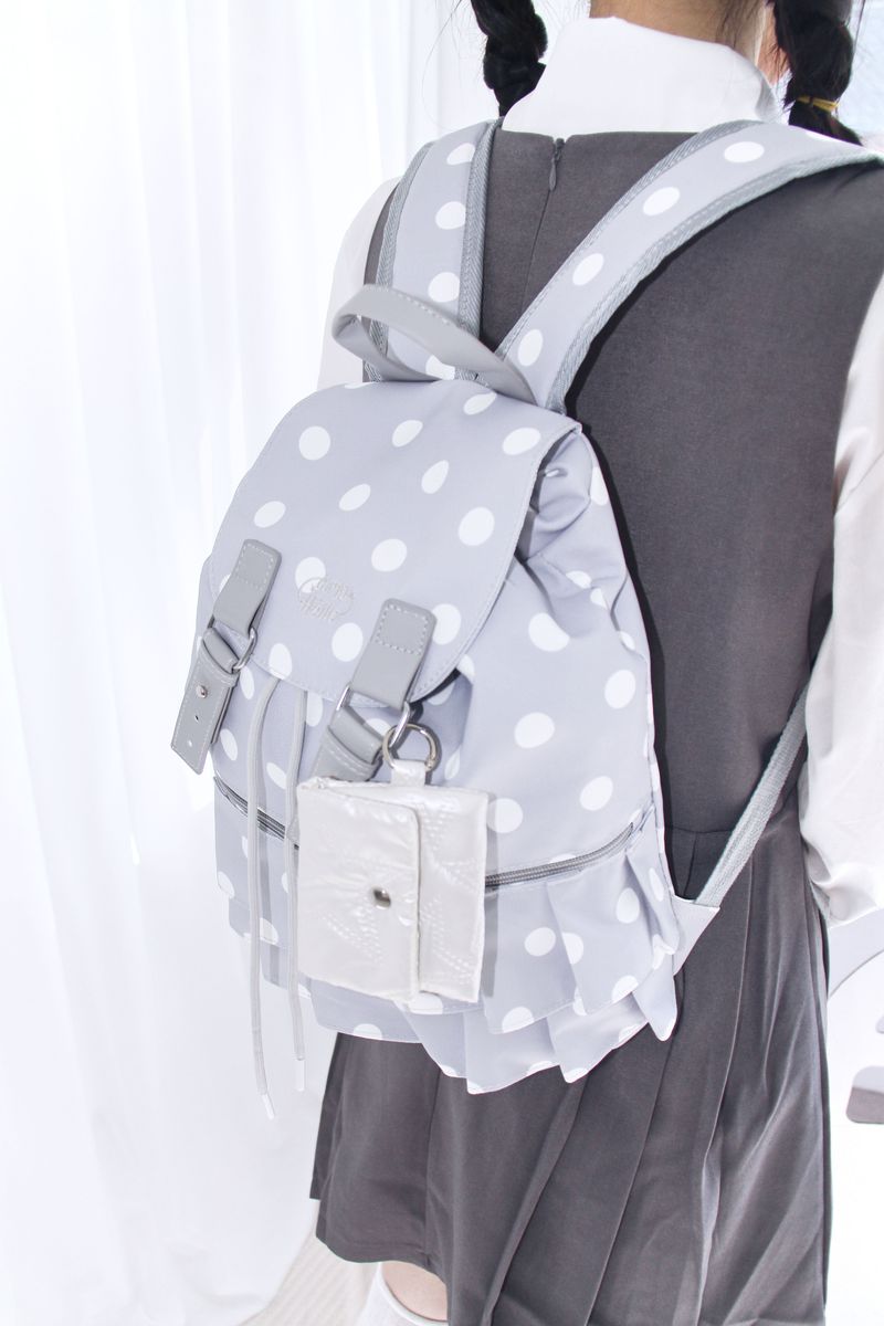 Dot Frill Backpack Kitchen Stripe Daily Bobusang Bag