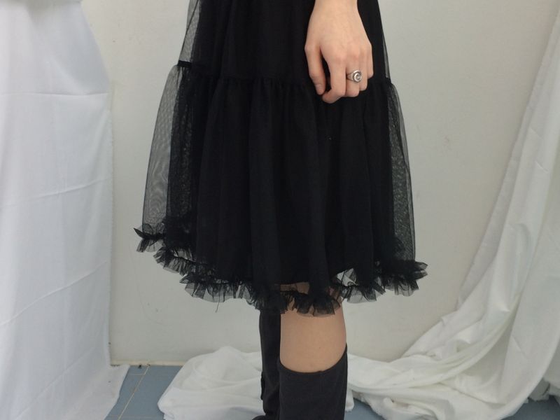 soft shirring frill skirt